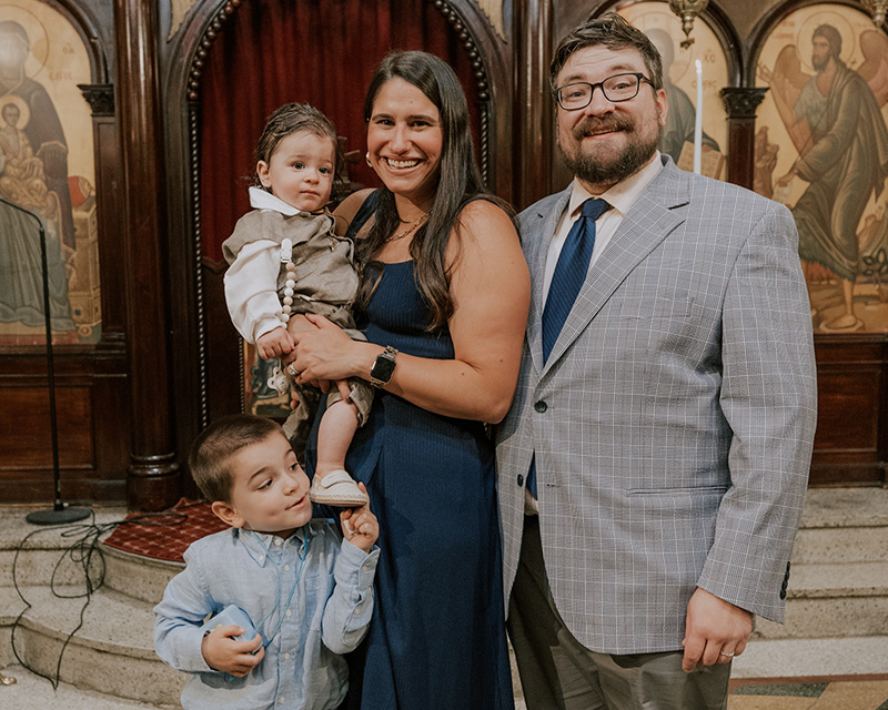 Family at church