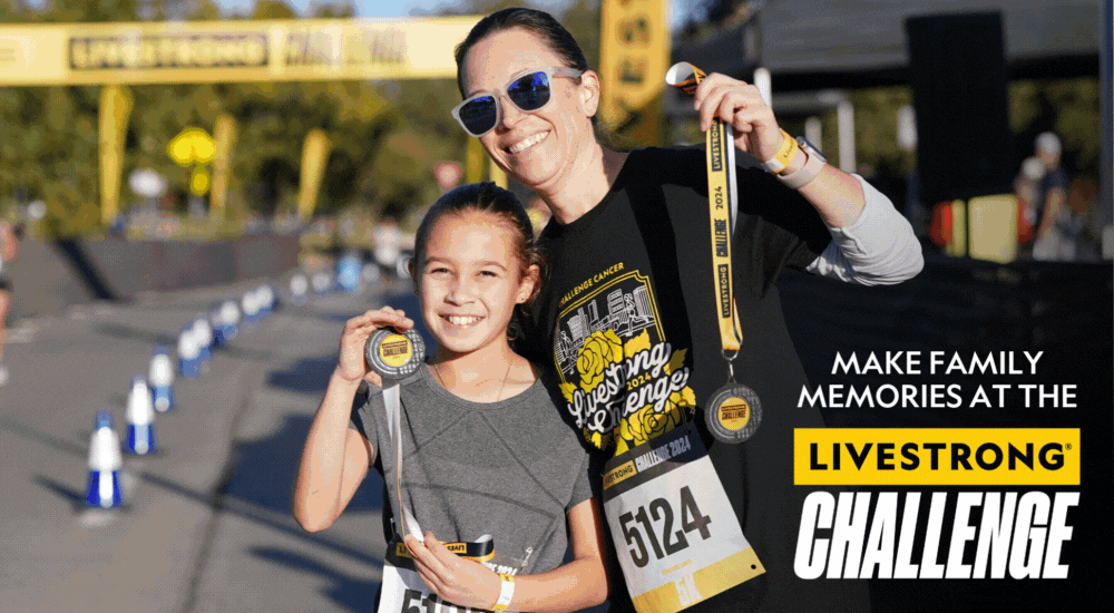 Gif with family photos at the Livestrong Challenge