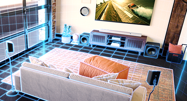 Virtualized: Dirac mapping a condo living room with its proprietary algorithms for acoustic abnormalities