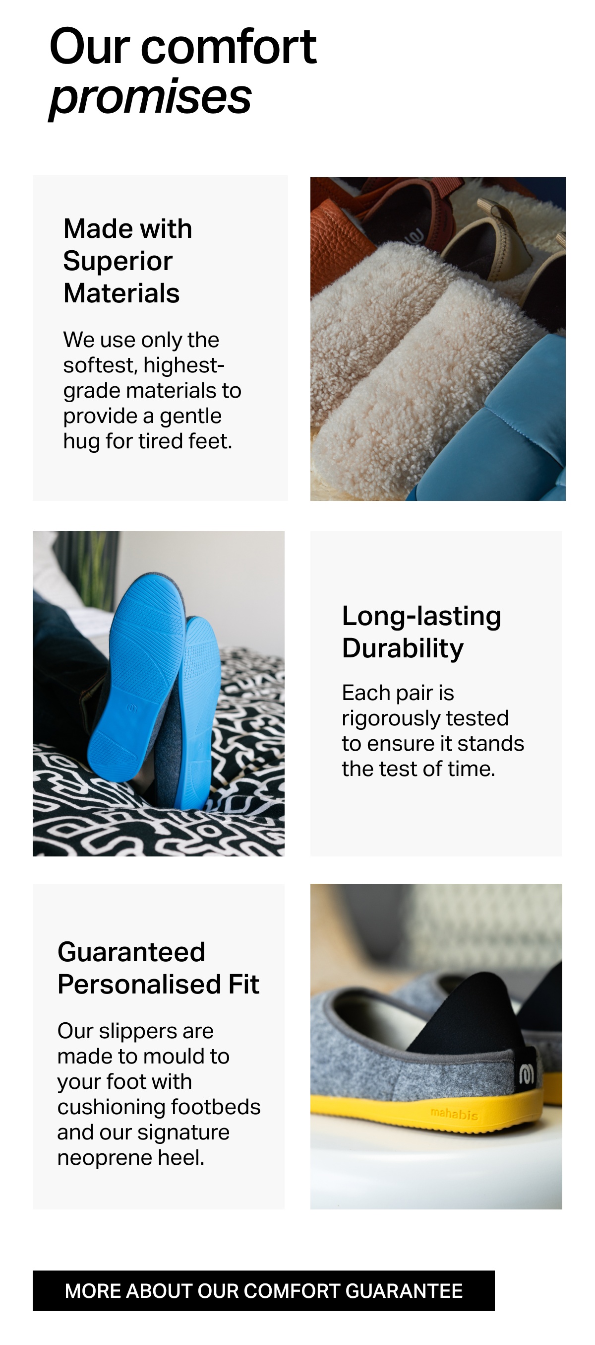 Our comfort promises