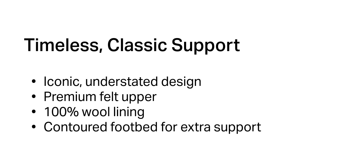 Timeless, Classic Support