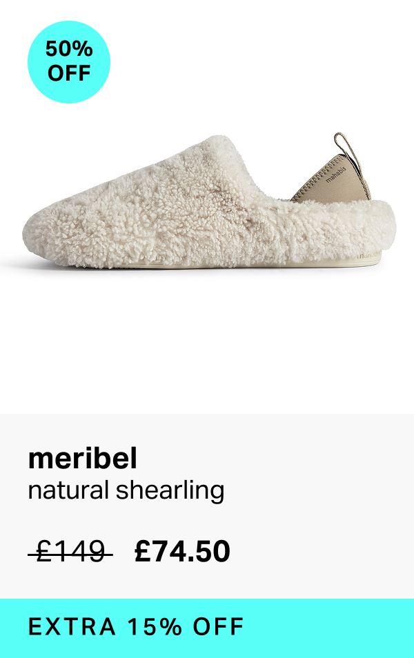 meribel in natural shearling