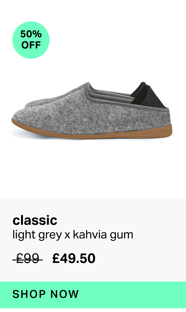 50% off classic in light grey x kahvia gum