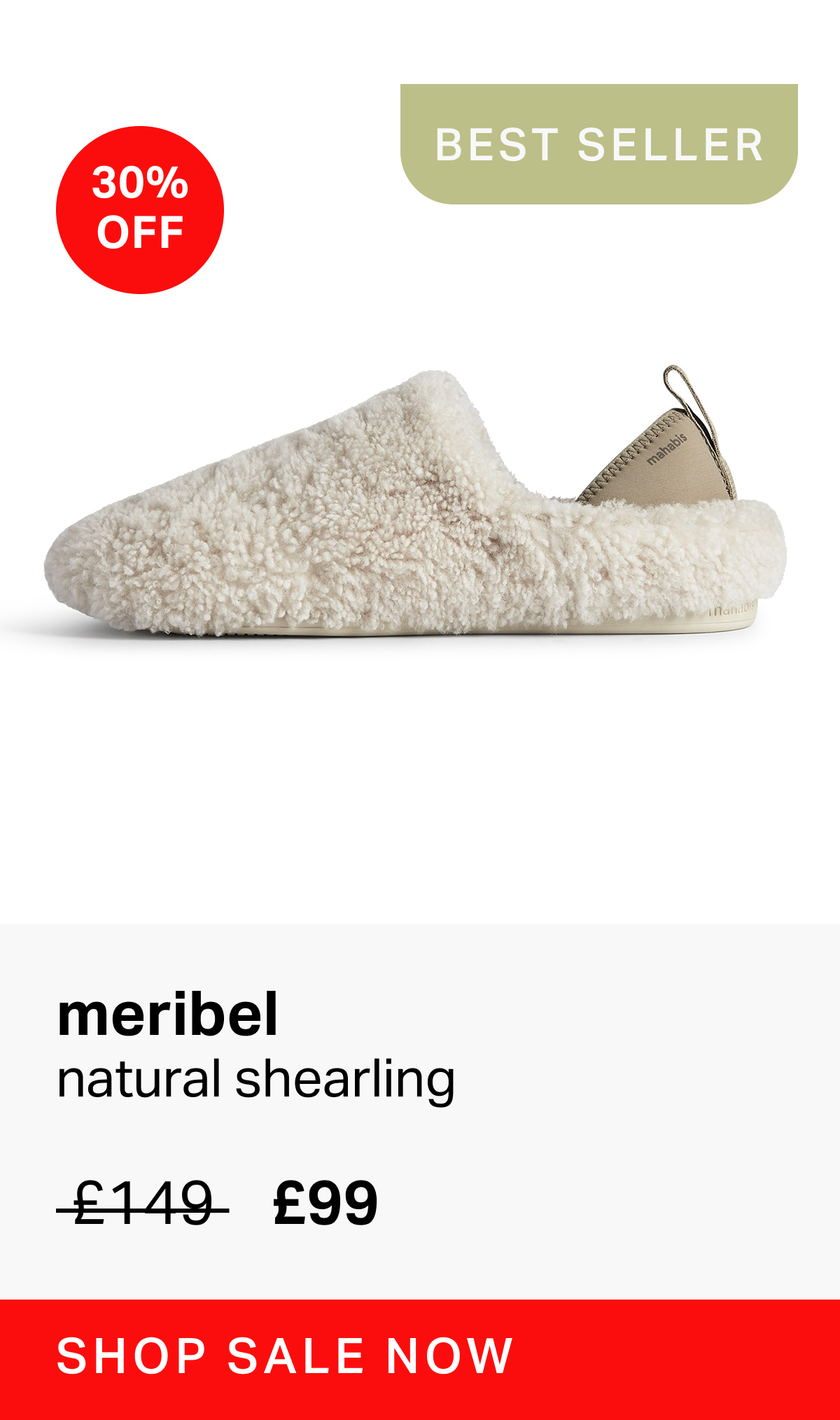 Meribel in Natural Shearling