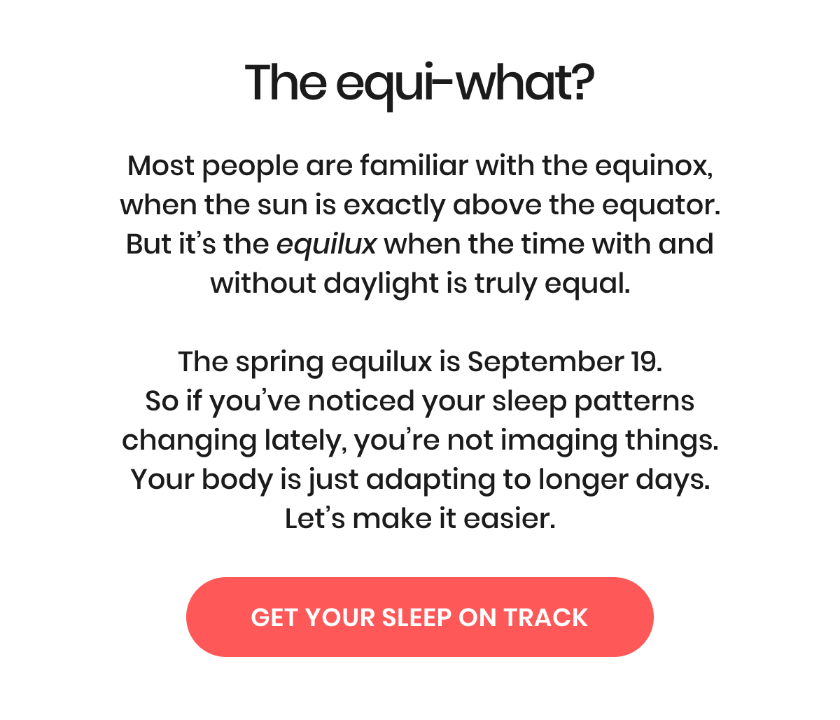 Get your sleep on track