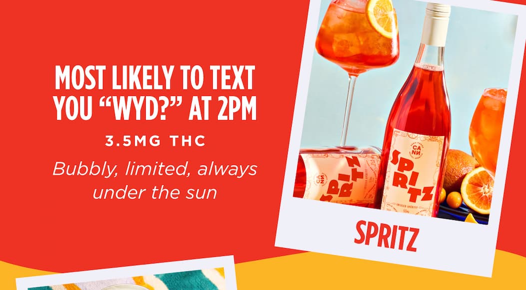 SPRITZ: MOST LIKELY TO TEXT YOU “WYD?” AT 2PM (bubbly, limited, always under the sun) SPRITZ: MOST LIKELY TO TEXT YOU “WYD?” AT 2PM (bubbly, limited, always under the sun)