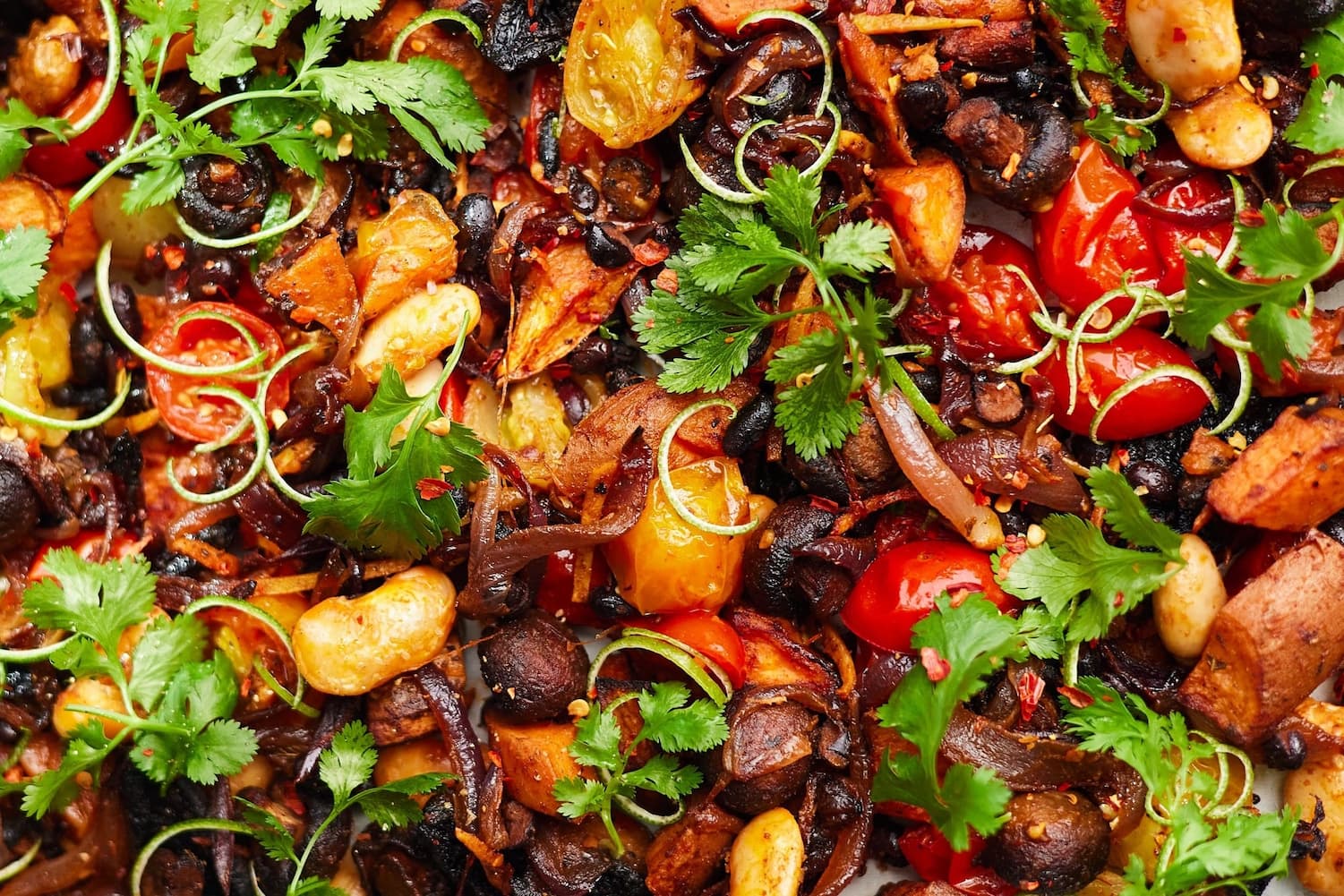 Sweet Potato, Mushroom & Bean Traybake