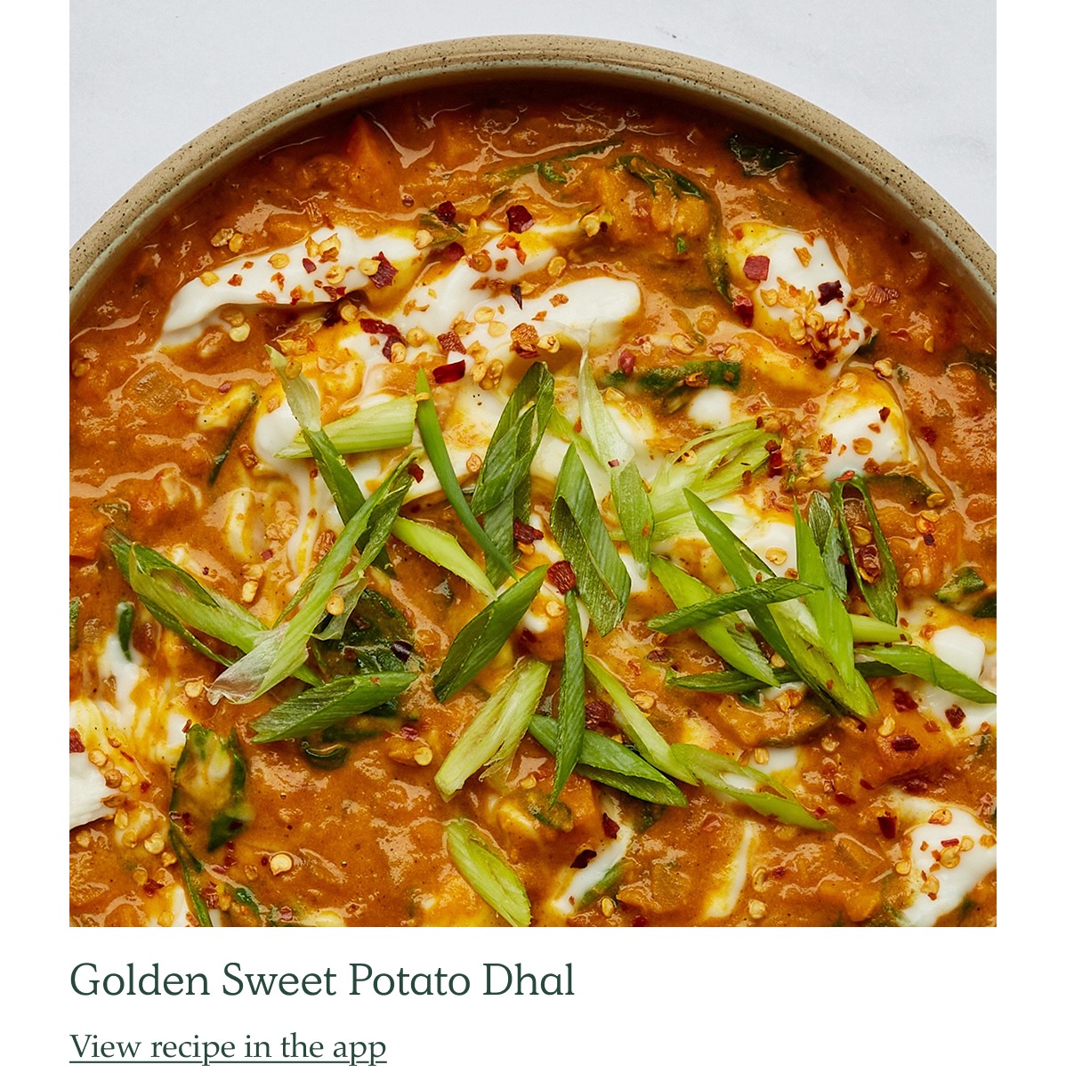 Golden sweet potato dhal, view recipe in app 
