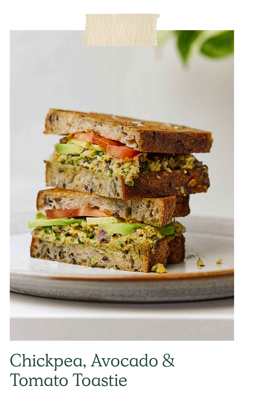 Chickpea, Avocado and Tomato Toastie