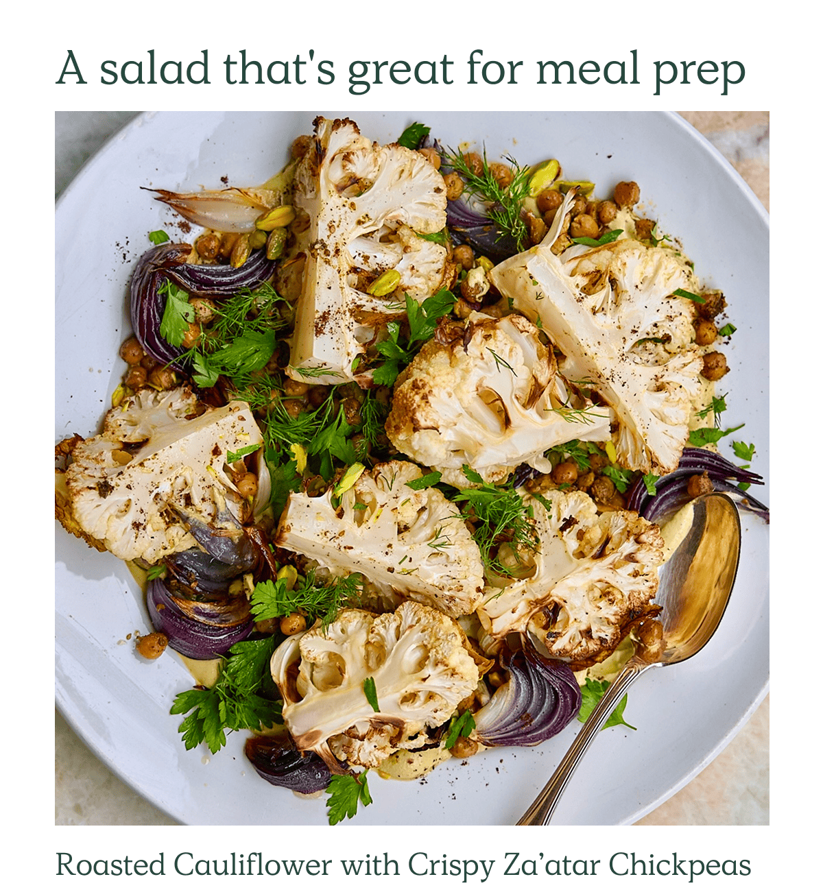 Roasted cauliflower and crispy za'atar chickpeas 