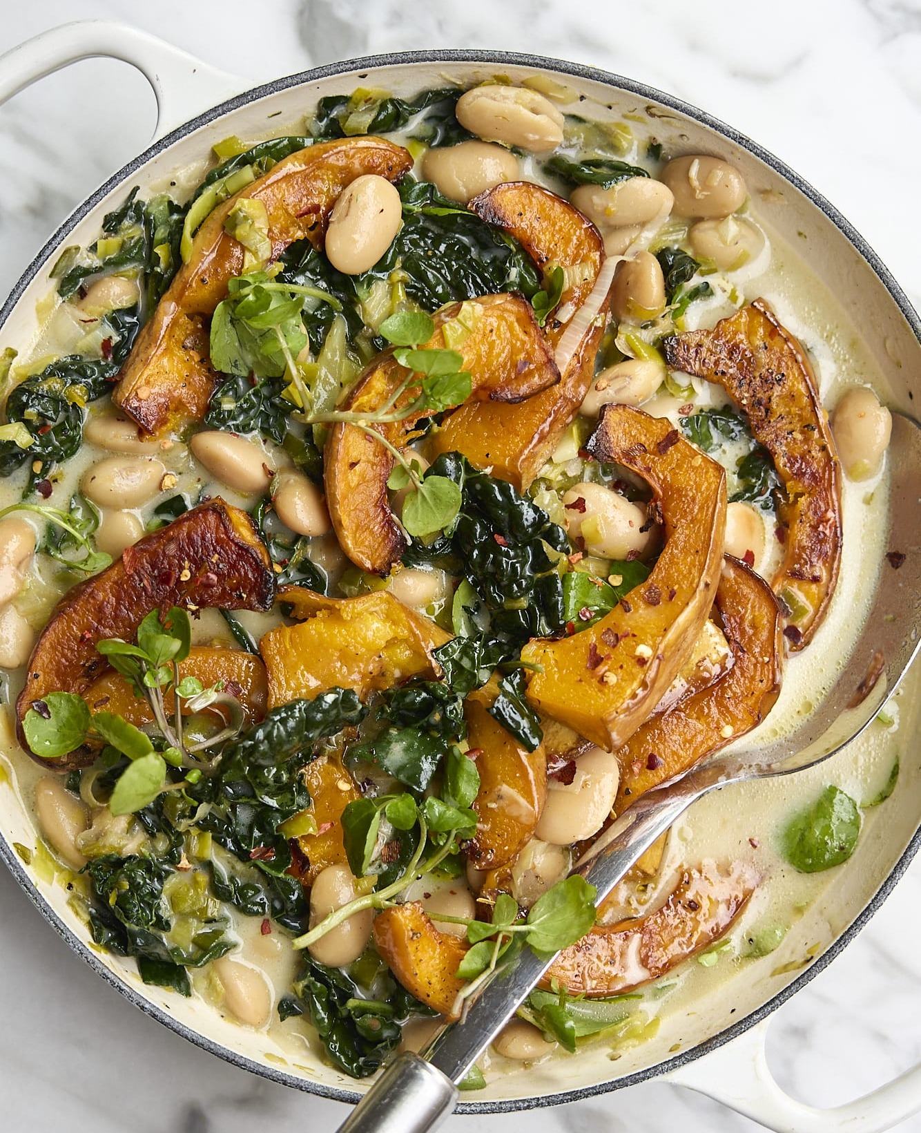 Cosy Butter Beans with Roasted Squash