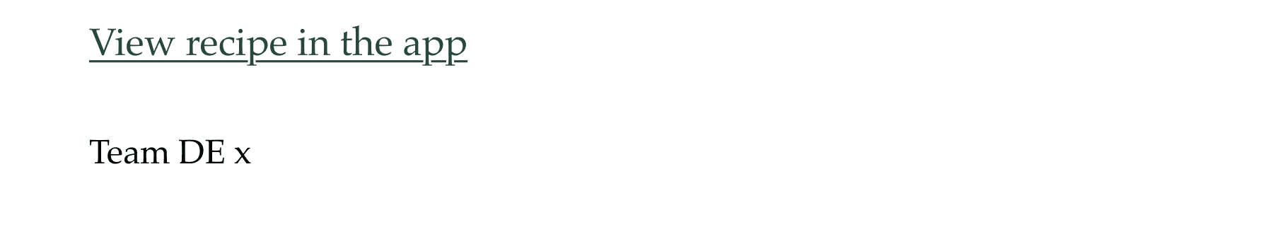 View recipe in app, Team DE x 