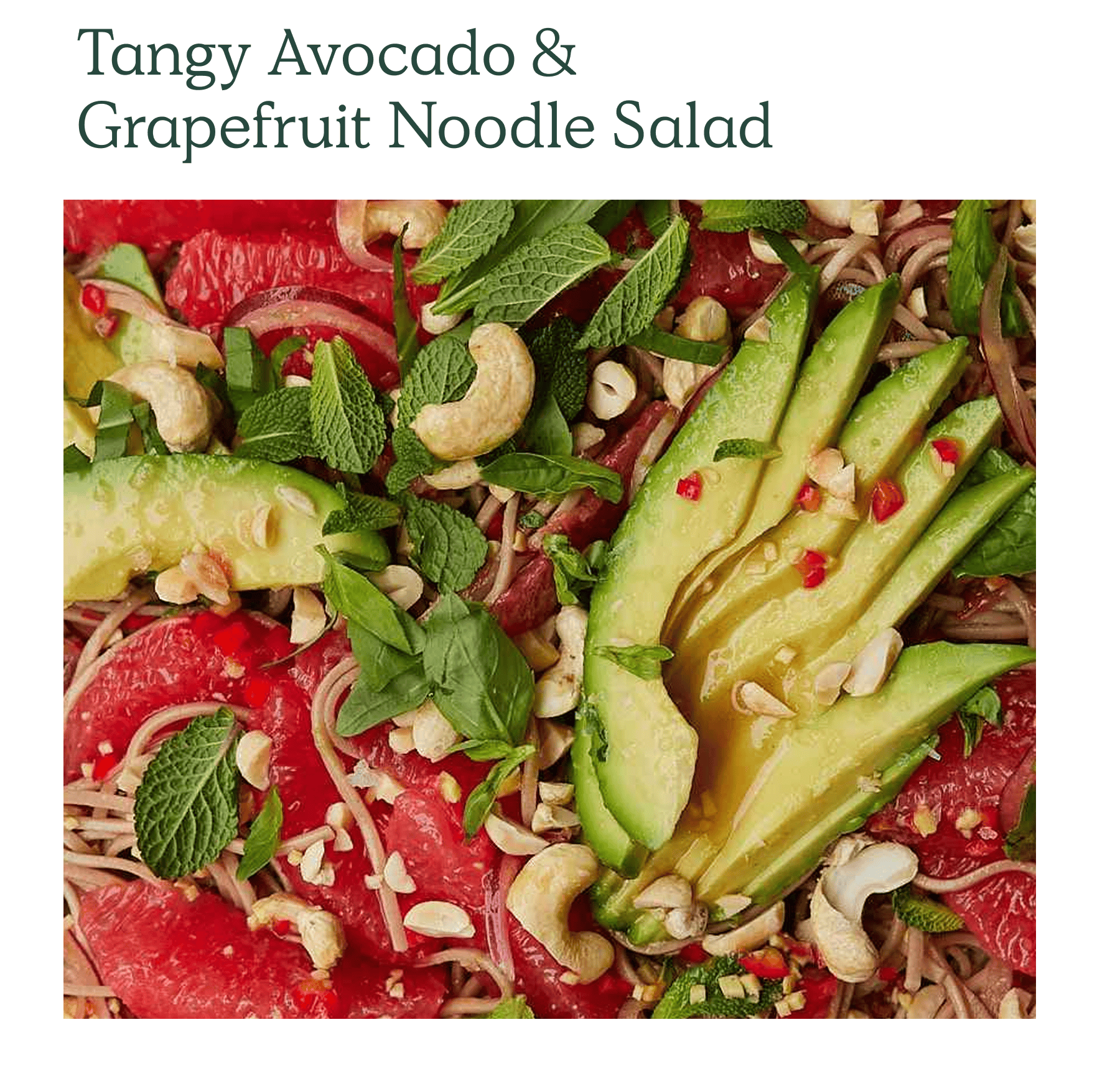 Image of Tangy Avocado & Grapefruit Noodle Salad 