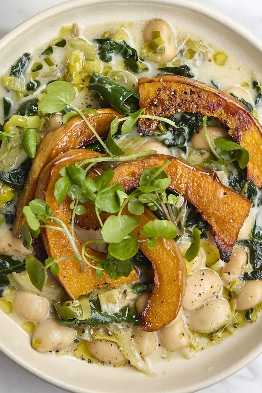 Cosy Butter Beans with Roasted Squash