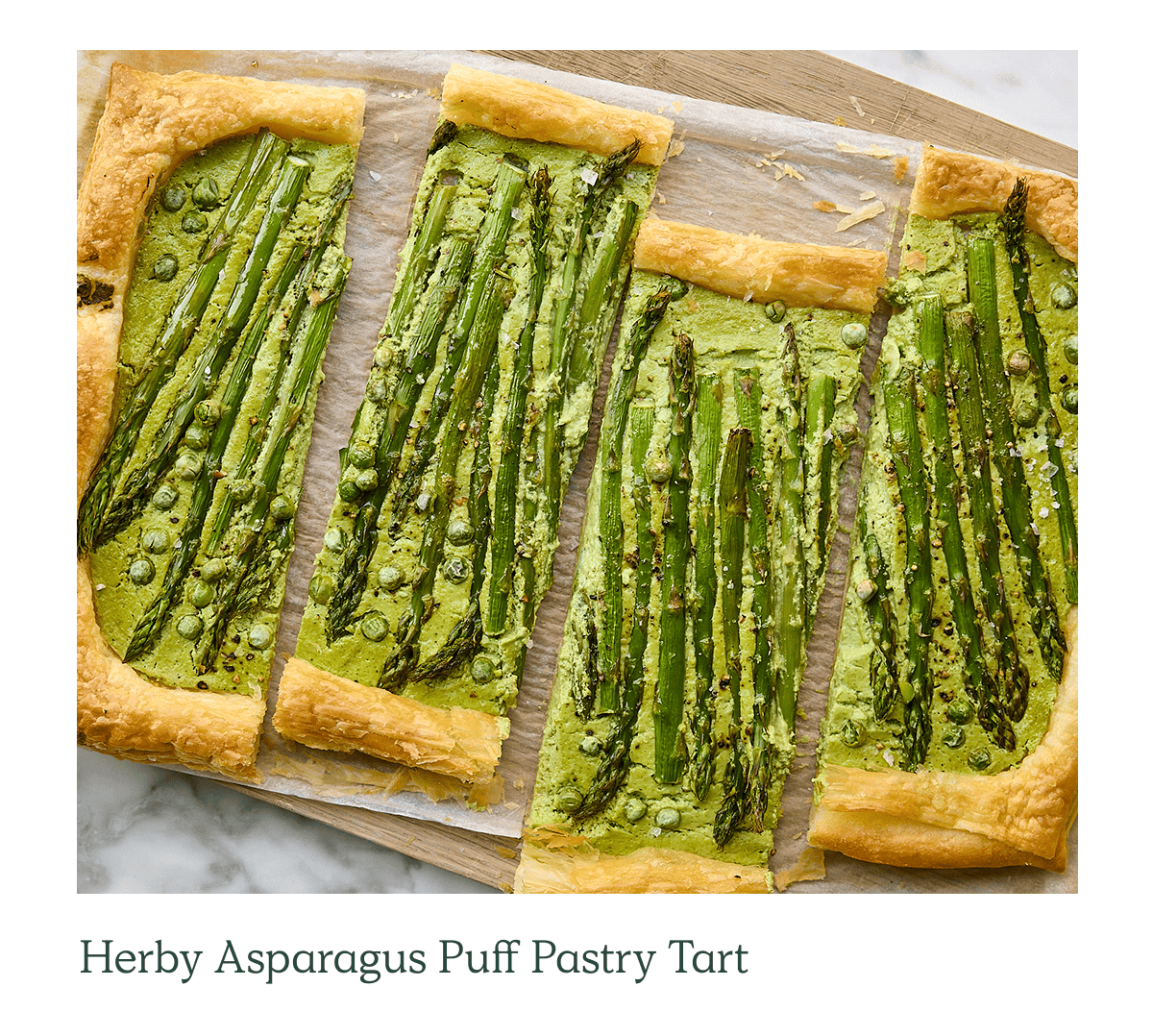 Herby asparagus puff pastry tart