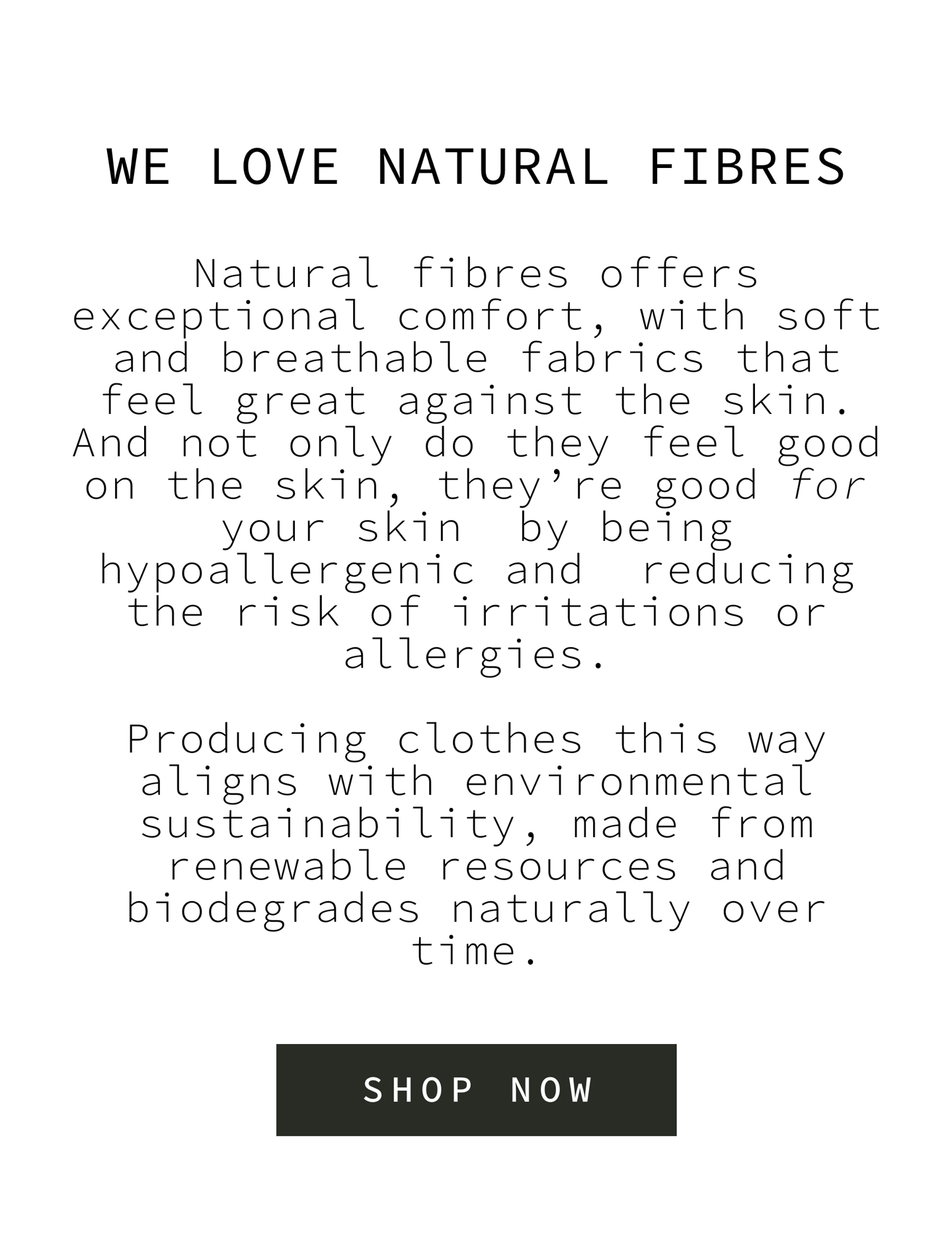 Seven Reasons to wear Natural Fibres Miann & Co Woman