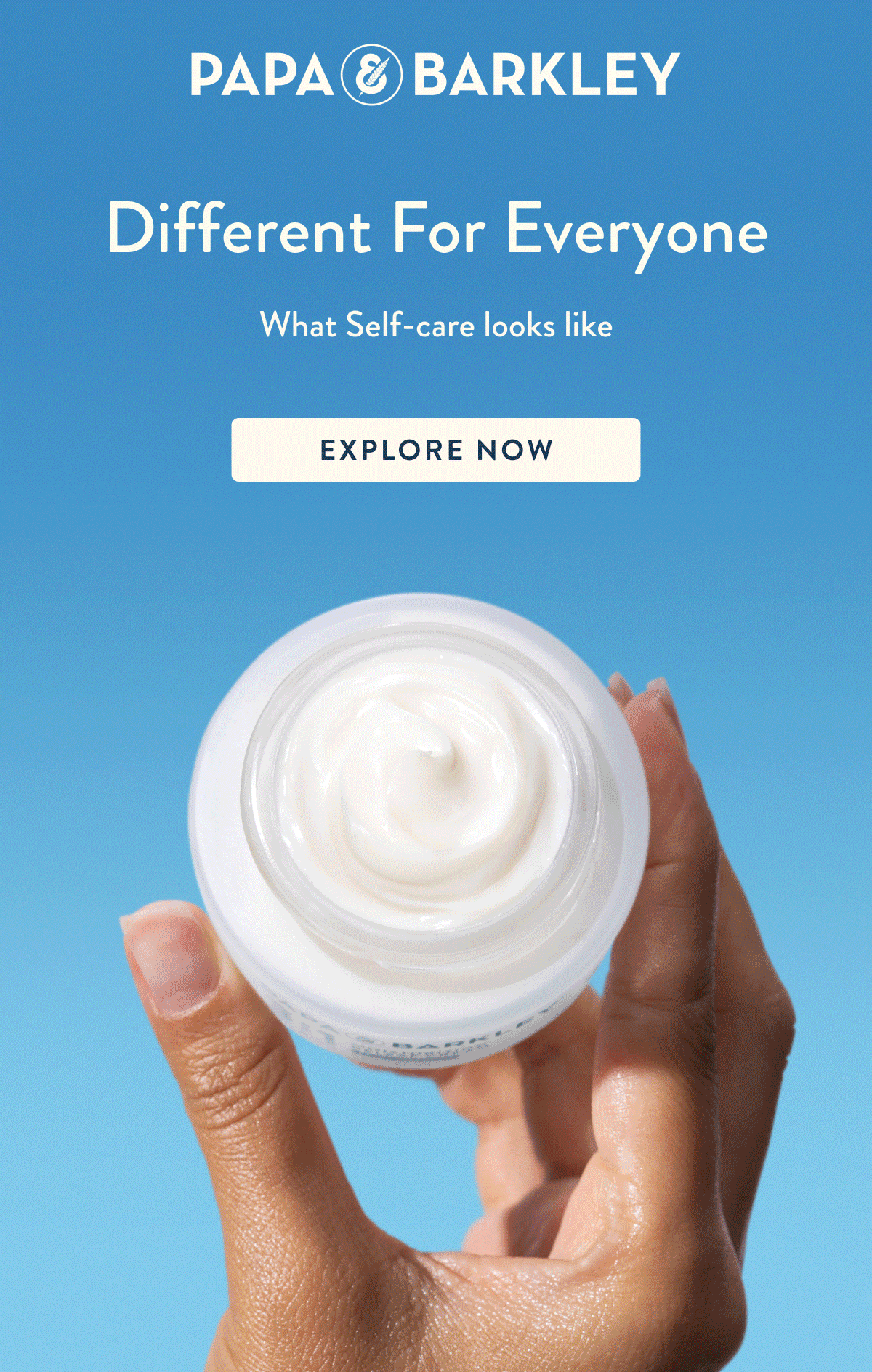 rHand holding releaf balm, oil, drop and stic