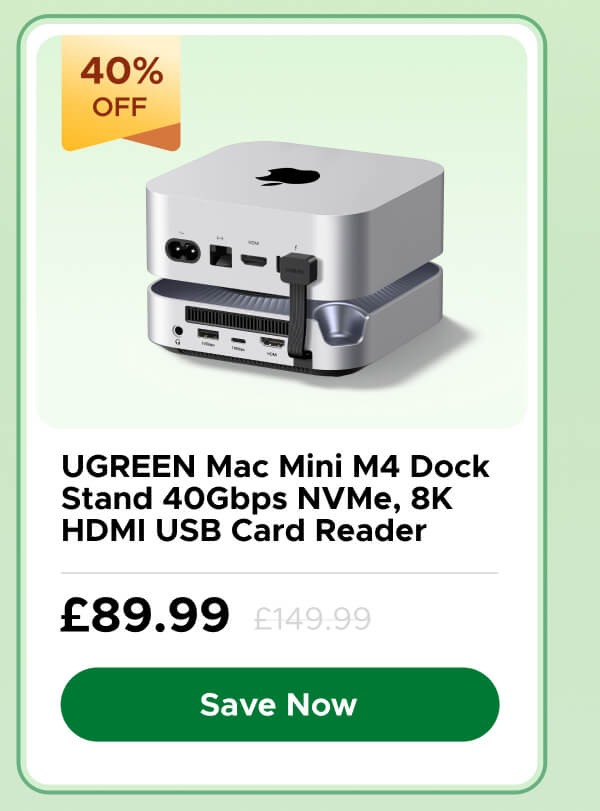 UGREEN 40Gbps Mac Mini M4 Dock with NVMe SSD Enclosure