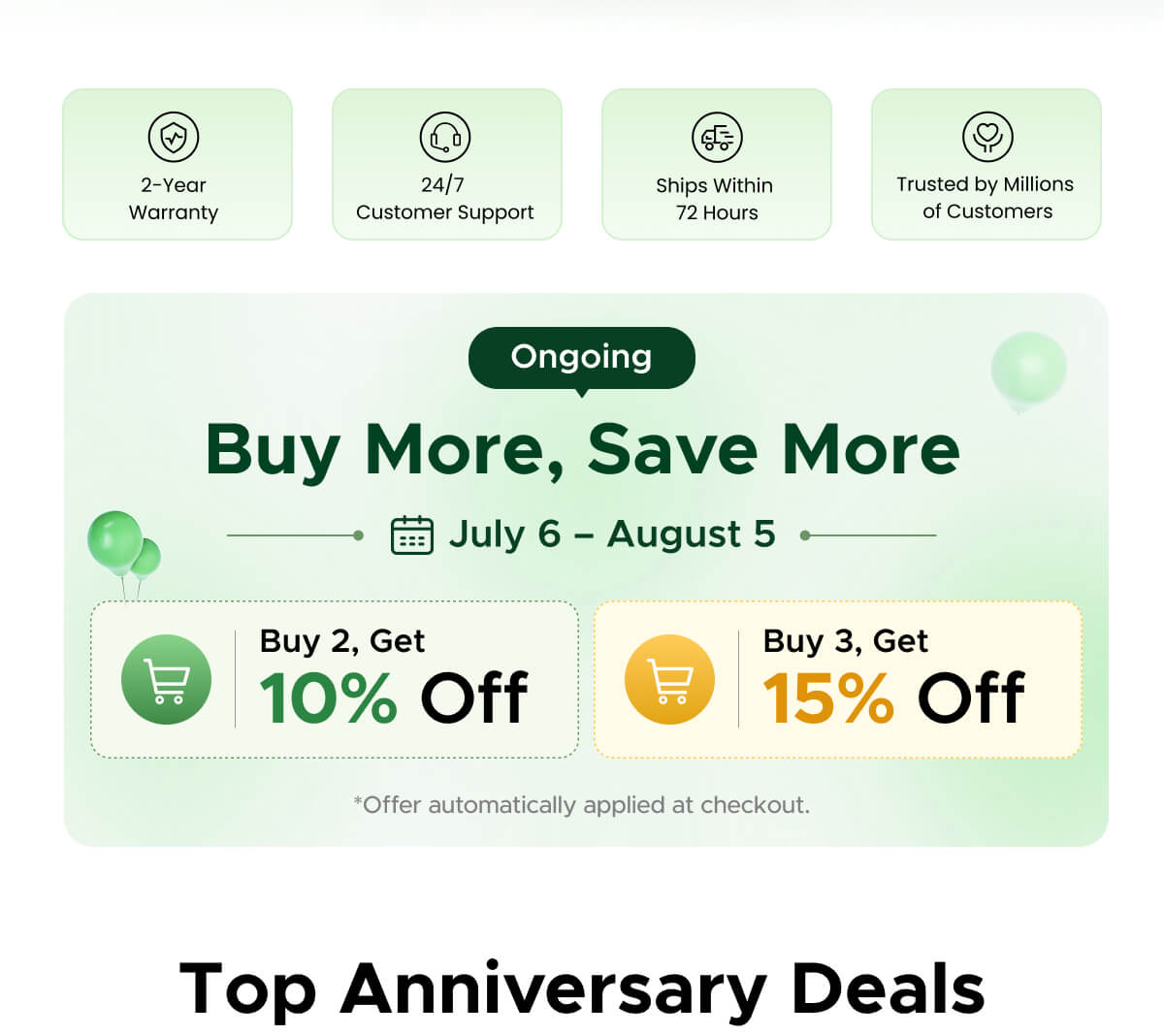July 6 – August 5 Buy More, Save More