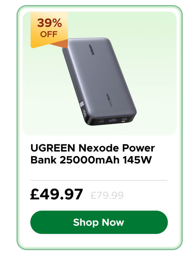 UGREEN Nexode Power Bank 25000mAh 200W with Smart Digital Display