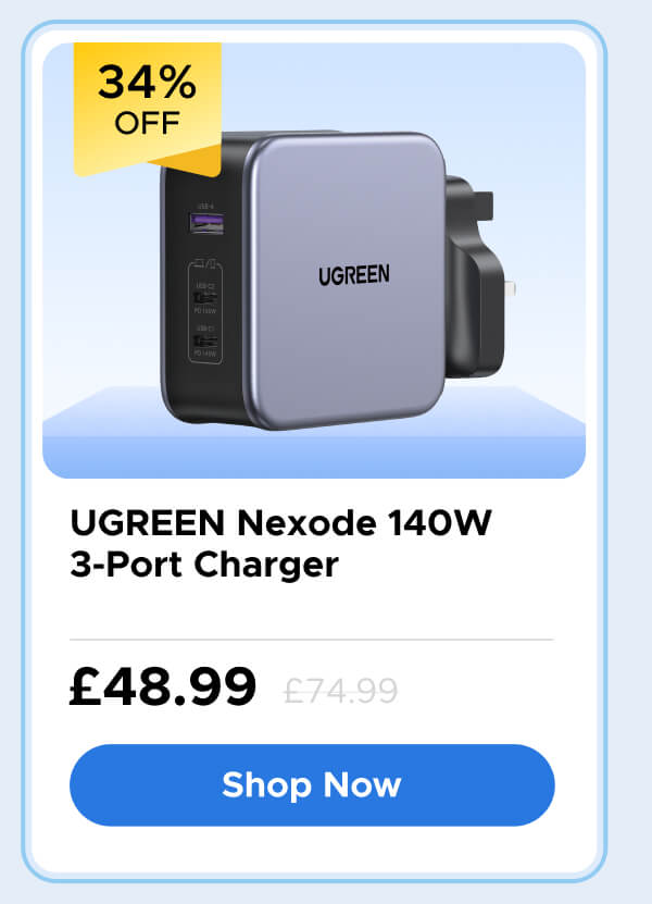 UGREEN Nexode 140W 3-Port Charger