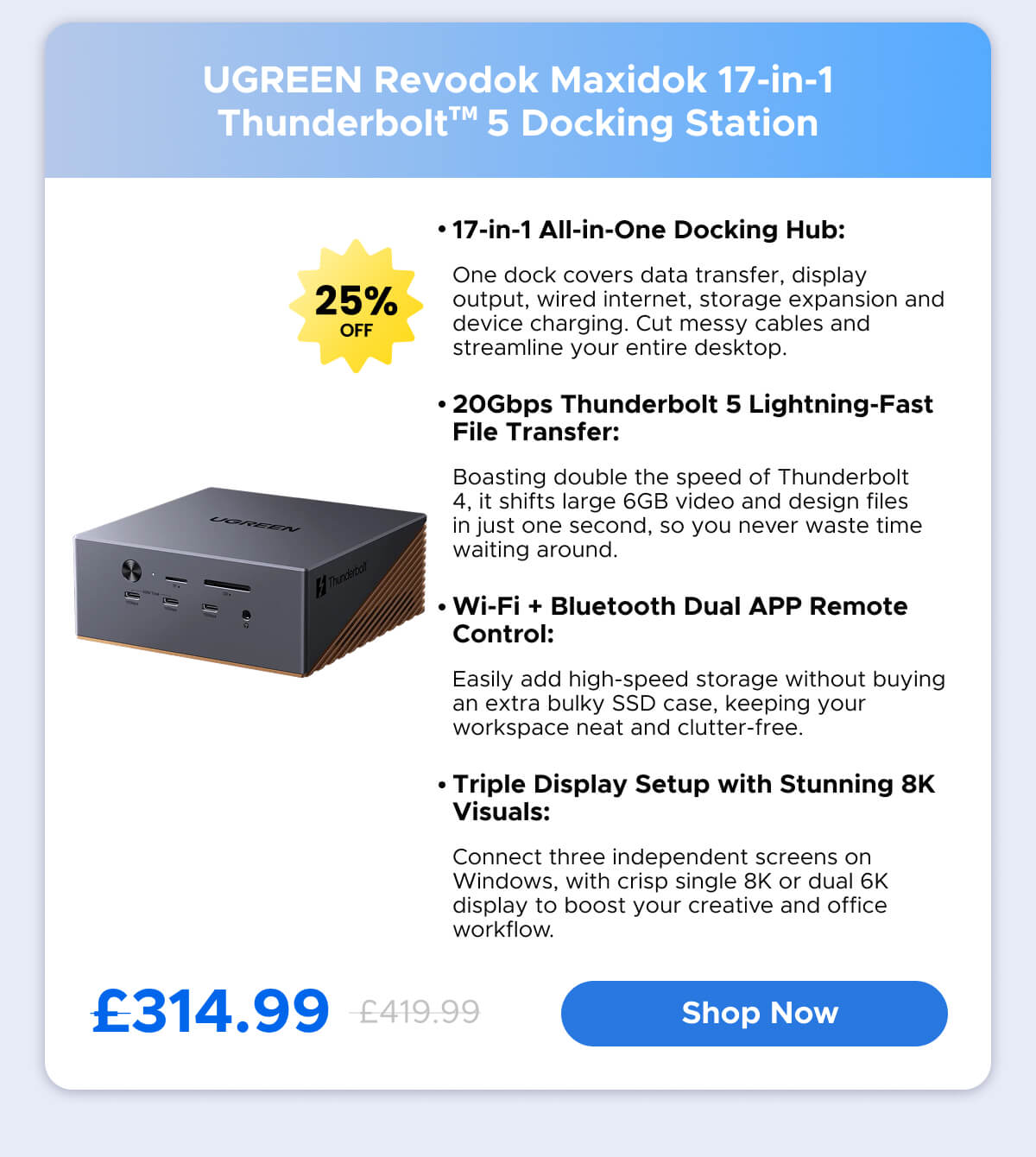 UGREEN Revodok Maxidok 17-in-1 Thunderbolt™ 5 Docking Station