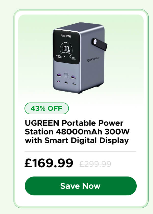 GREEN Portable Power Station 48000mAh 300W with Smart Digital Display