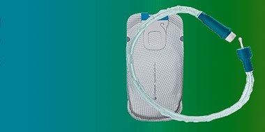 A urinary drainage bag and catheter