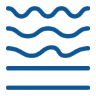 Wavy lines settling into one calm line