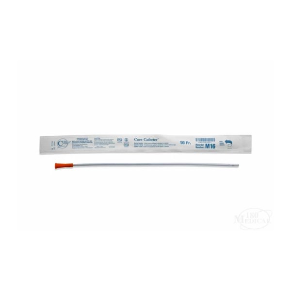 Cure Male straight intermittent catheter, 16 Fr 16″