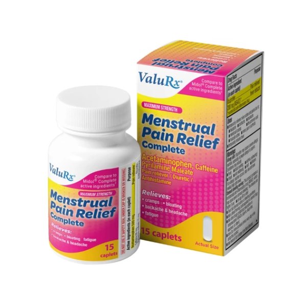 Menstrual pain relief caplets, 15