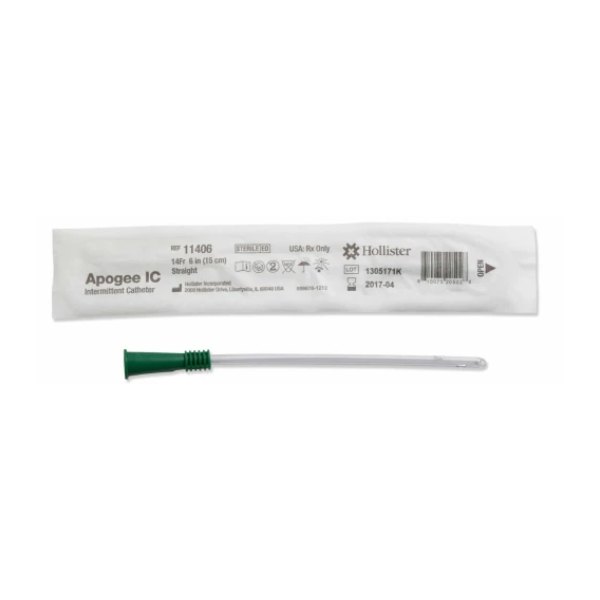 Apogee Essentials PVC intermittent catheter, 14 Fr 6″