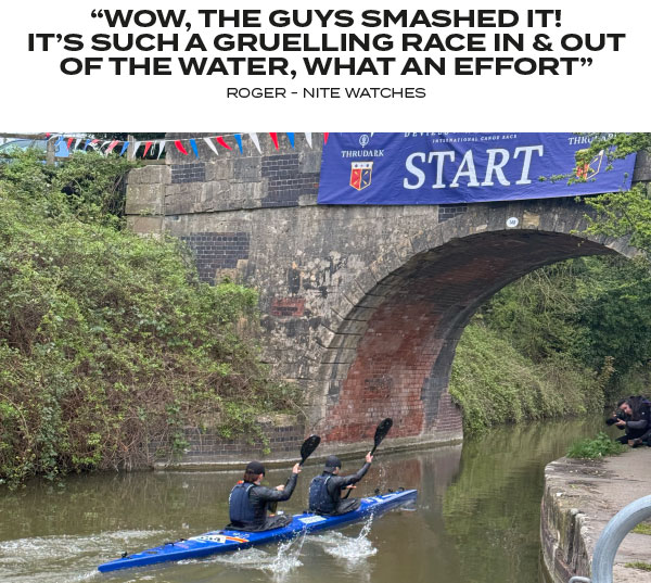 Kayakers and Testimonial Text