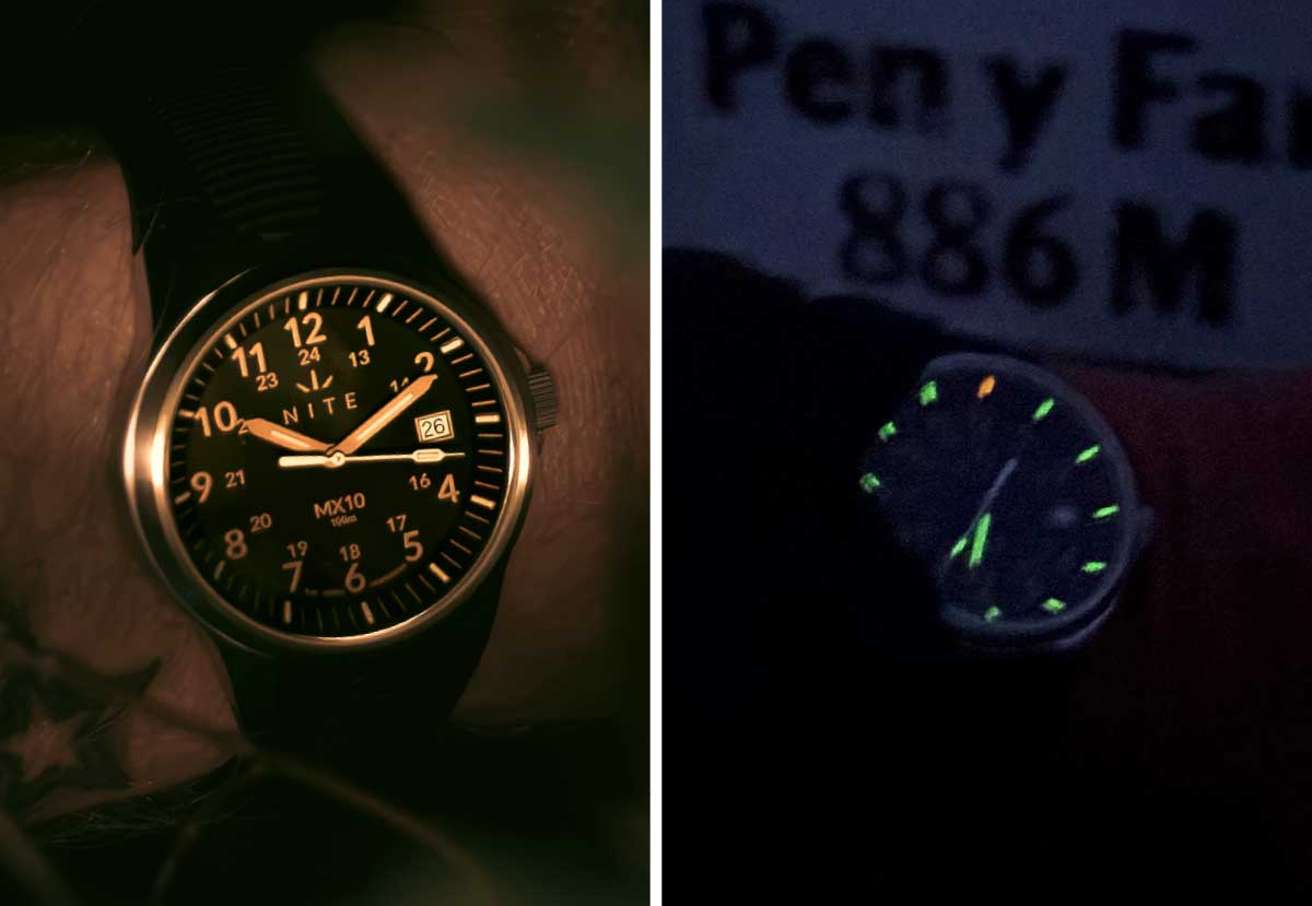 MX10 Explorer watch in day and night