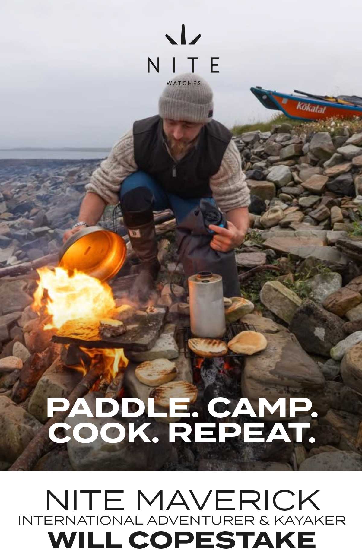Man Cooking on open fire