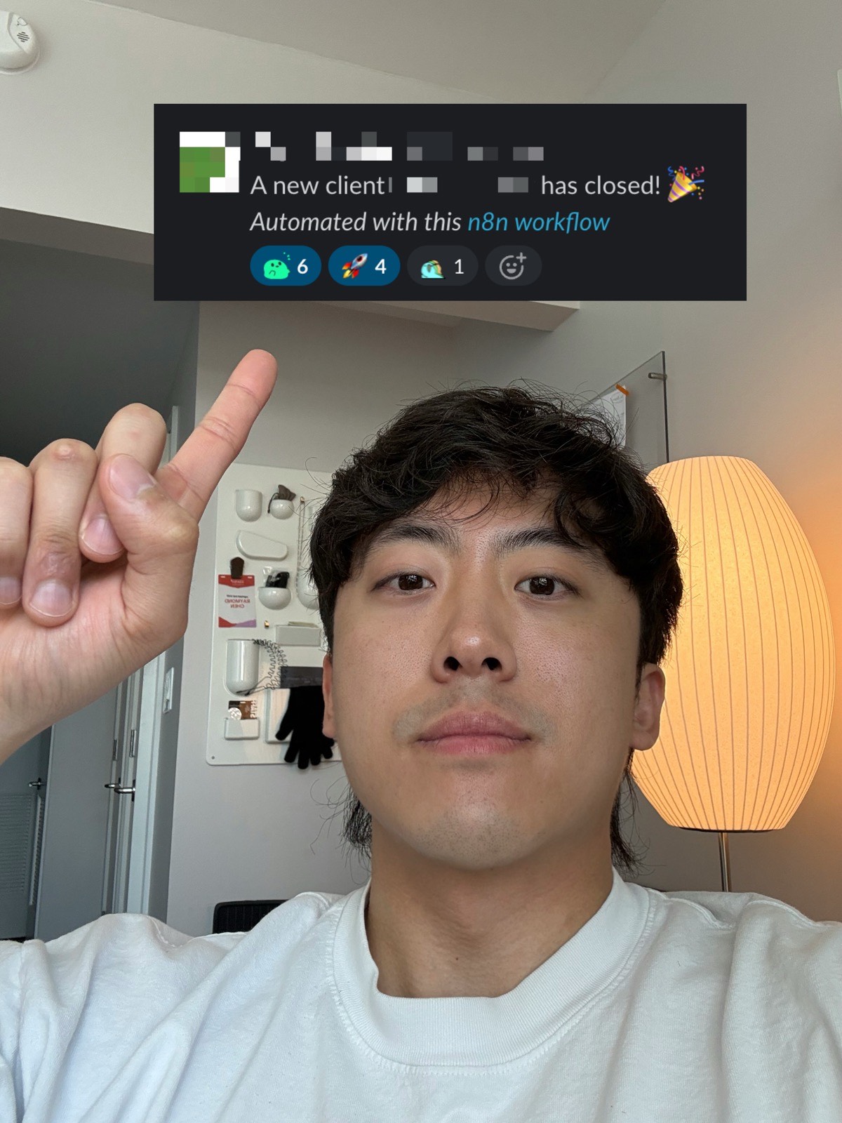 A Slack notification popping up that a new client just closed, automated in the background