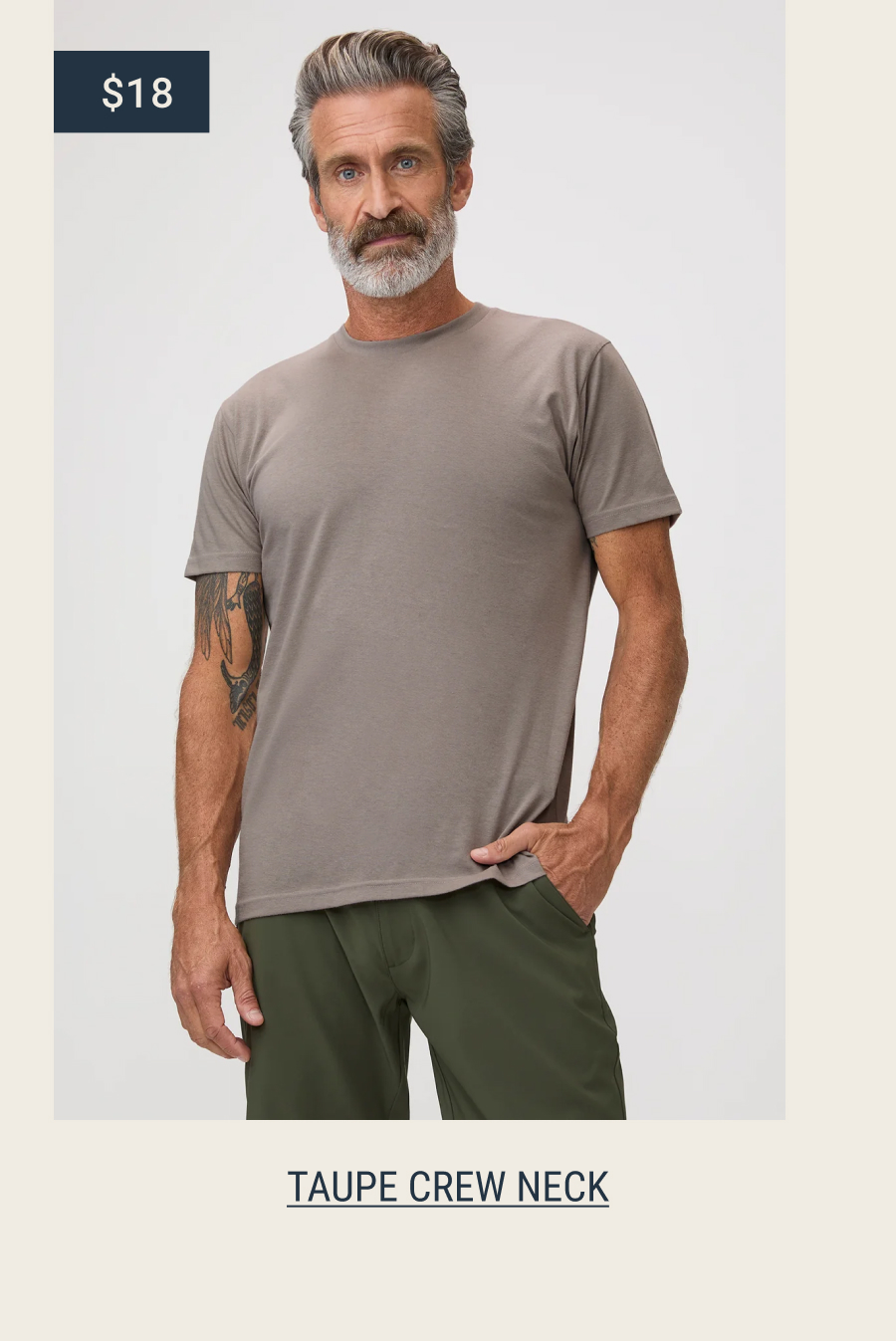 Taupe crew neck