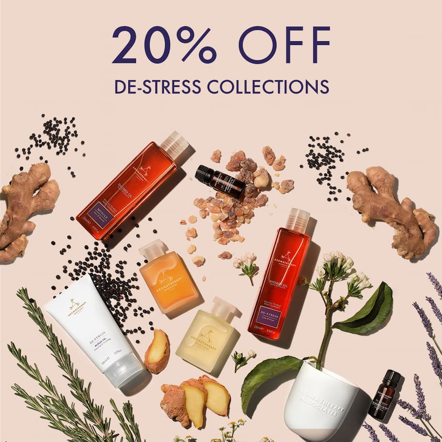  Secret To Pressing Pause I 20% Off De-Stress Mind & Muscle Collection I Aromatherapy Associates I 2025
