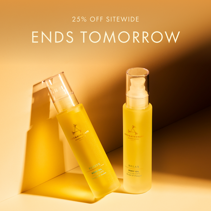 25% Off Sitewide Ends Tomorrow I Aromatherapy Associates I 2025