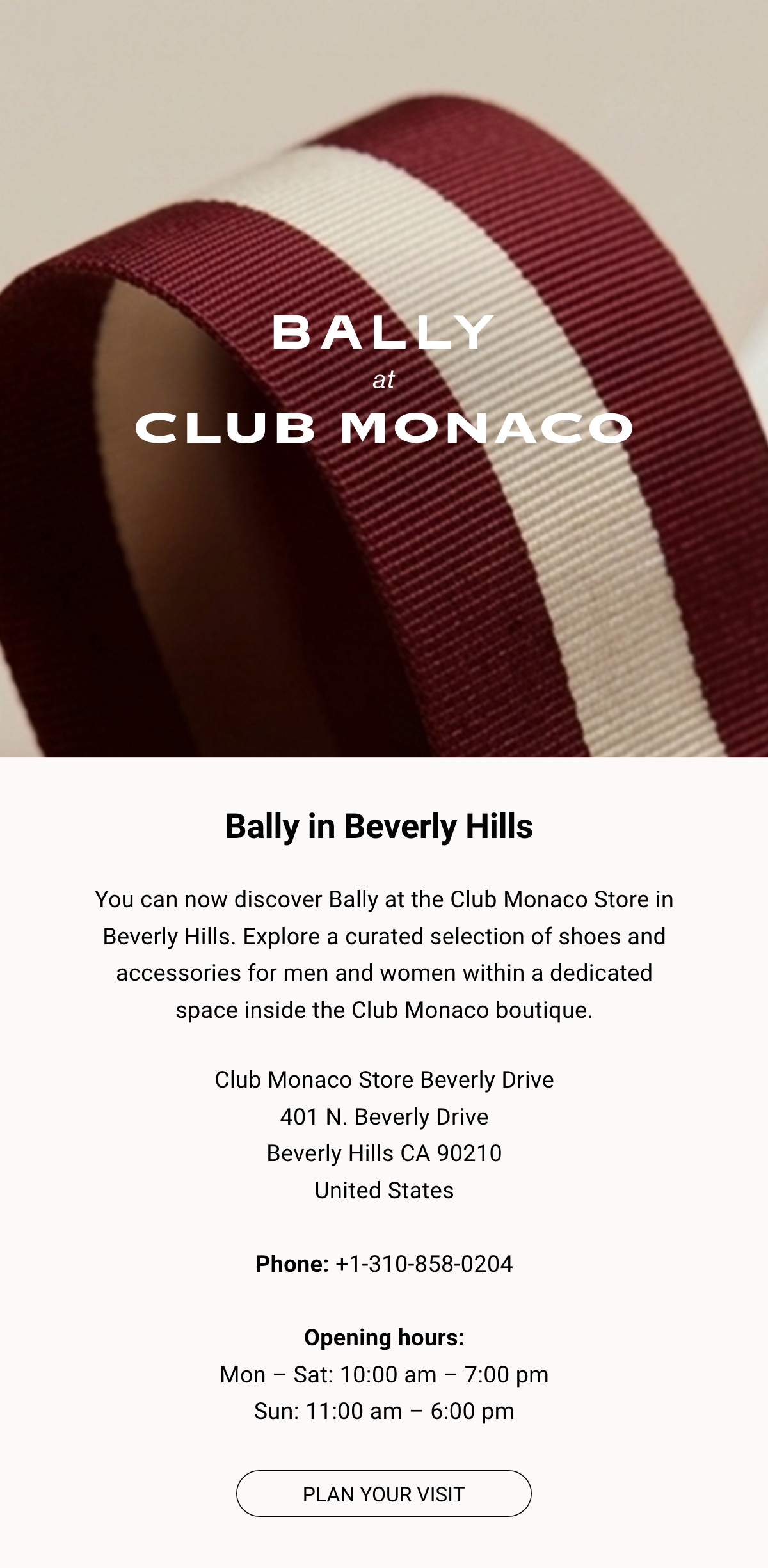 Bally in Beverly Hills. Plan Your Visit