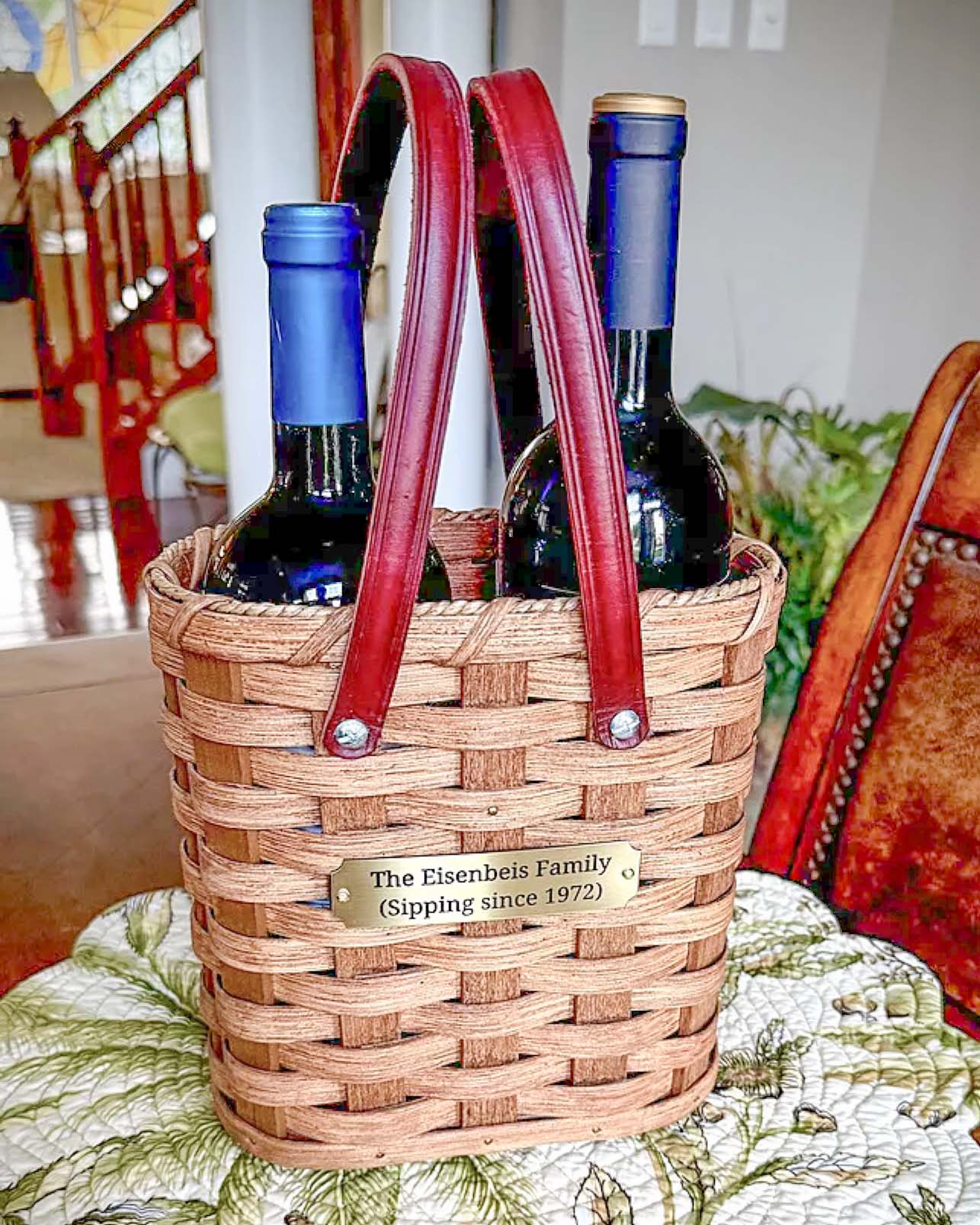 Wine Bottle Tote Basket