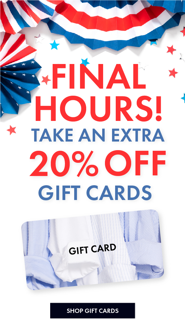 Take an extra 20% off gift cards