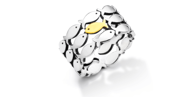 Swim Against the Current Ring (Pure Silver)