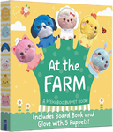 At the Farm: A Peekaboo Puppet Book (Includes Board Book and Glove with 5 Finger Puppets!)