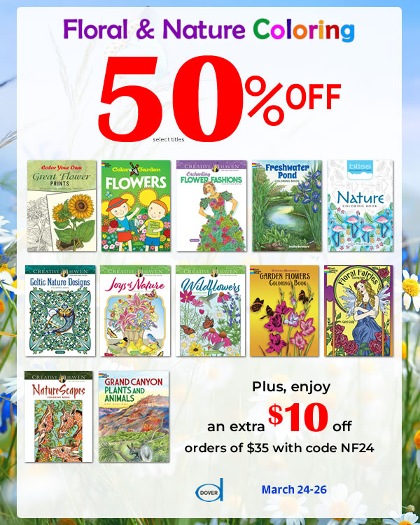 Floral & Nature Coloring Sale: 50% Off