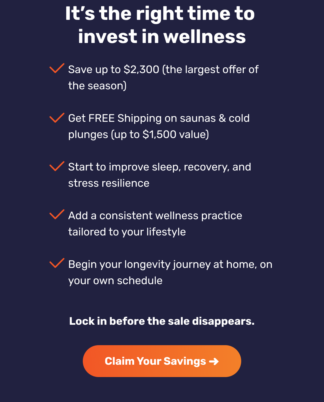 It's the right time to  invest in wellness