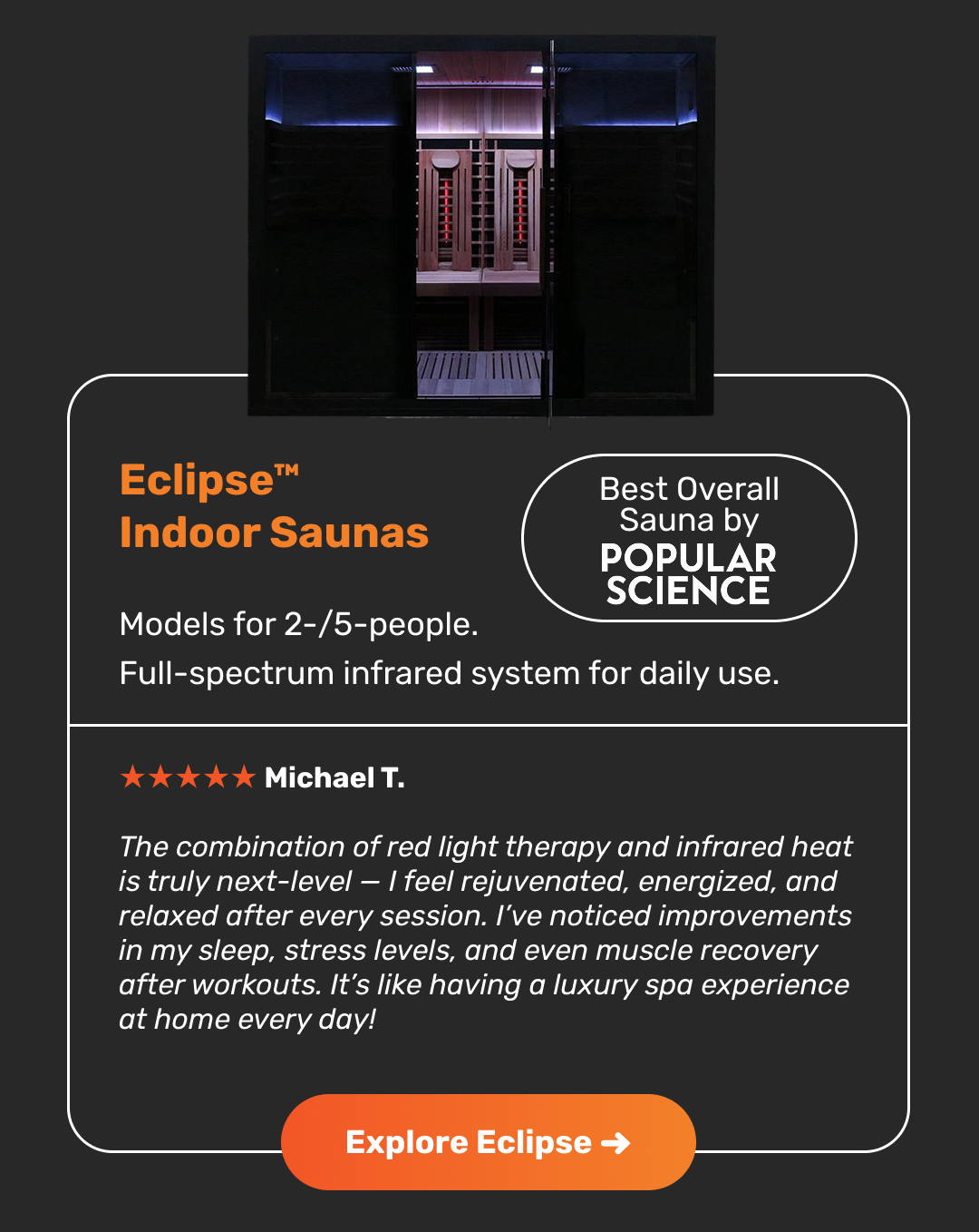 Eclipse Indoor Sauna