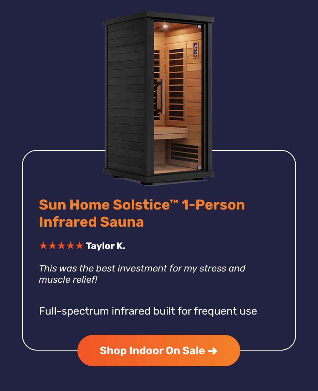 Sun Home Solstice™ 1-Person Infrared Sauna