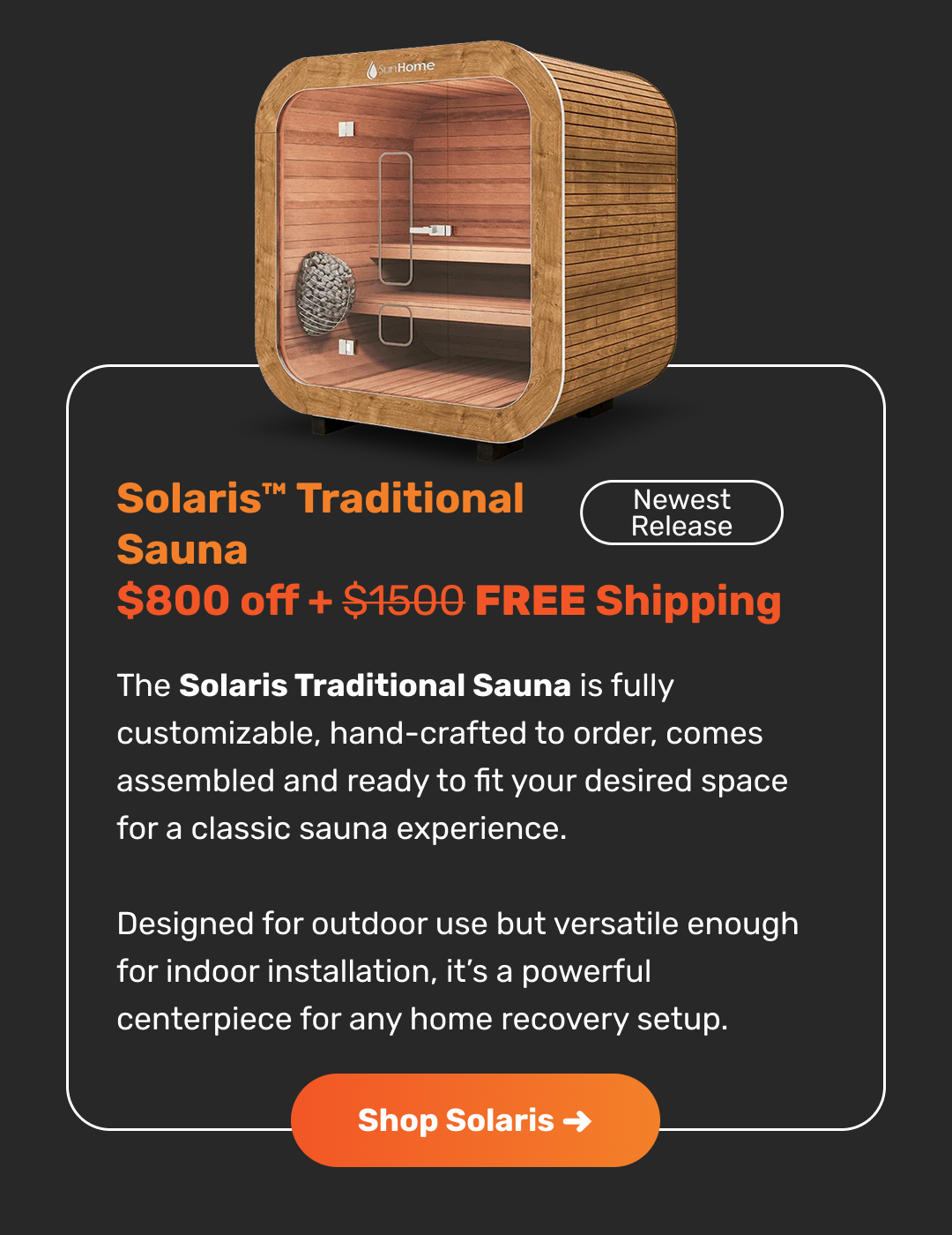 Solaris™ Traditional Sauna