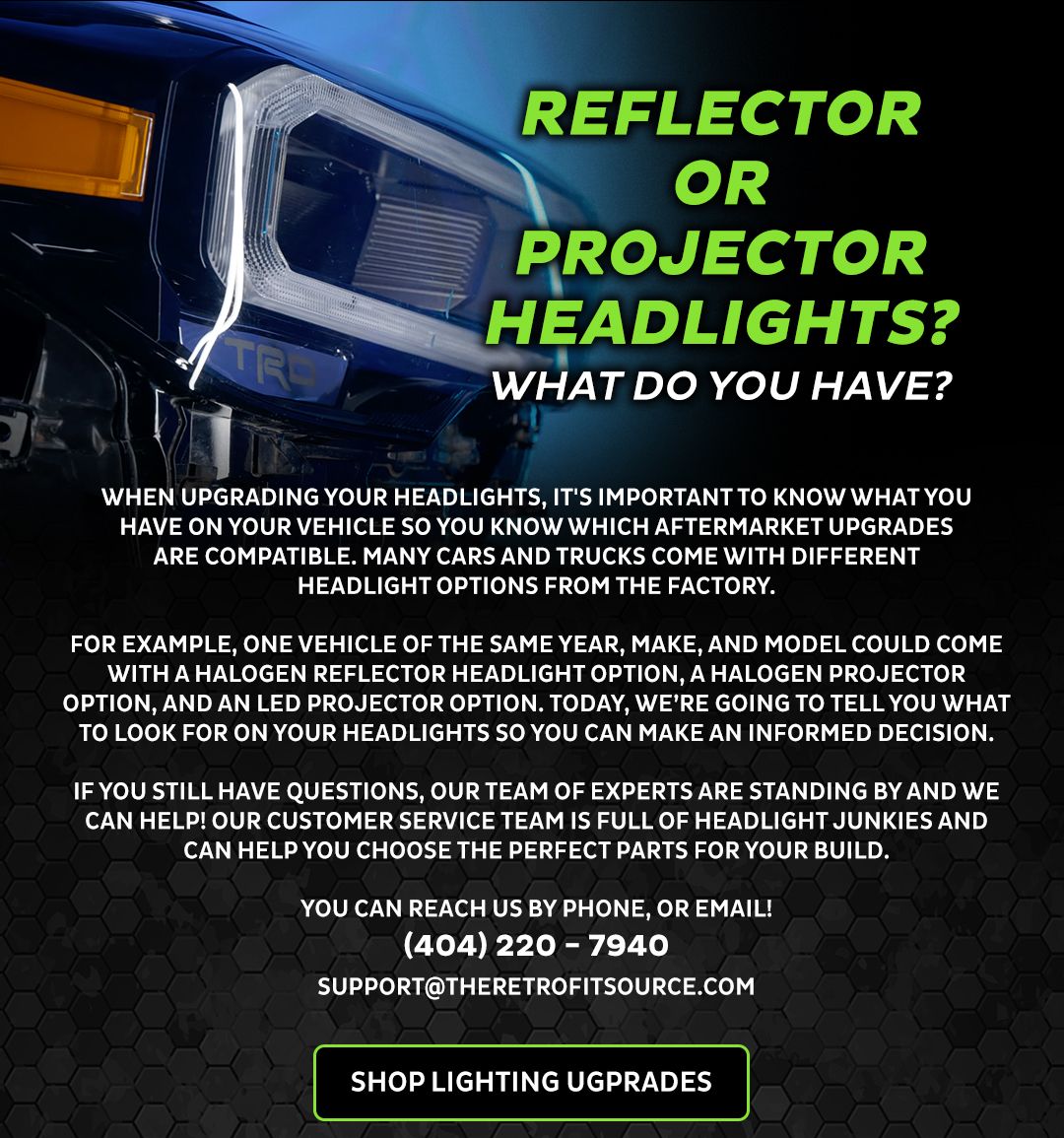 Reflector or Projector Headlight? Which do you have? The Retrofit Source